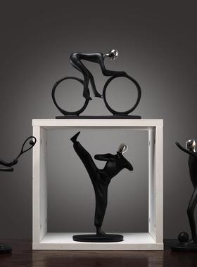 北欧简约现代黑色运动人物模型摆件家居装饰品书房客厅个性摆设品