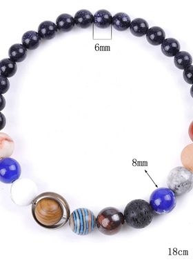 Cosmic Solar System Bracelet Eight Planets Bracelet Handmade