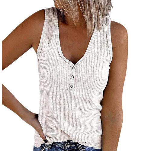 summer solid color vest tops t-shirt women's clothing S-5XL - 图0
