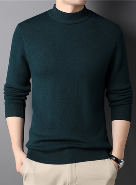 Men's Solid lor Half-turtleneck Men's Slim-fit Men's Youth M