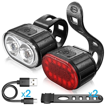 2021 LED Bicycle Lights Set USB Rearchargeable Bike Front Re