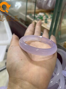 河南南阳石佛寺玉器市场紫色玛瑙手镯天然原色高冰玉髓紫罗兰