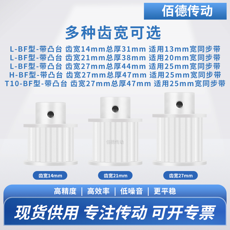 同步轮L16齿BF齿宽14/21内孔6/8/10/12/14铝微型调节导向同步带轮 - 图0