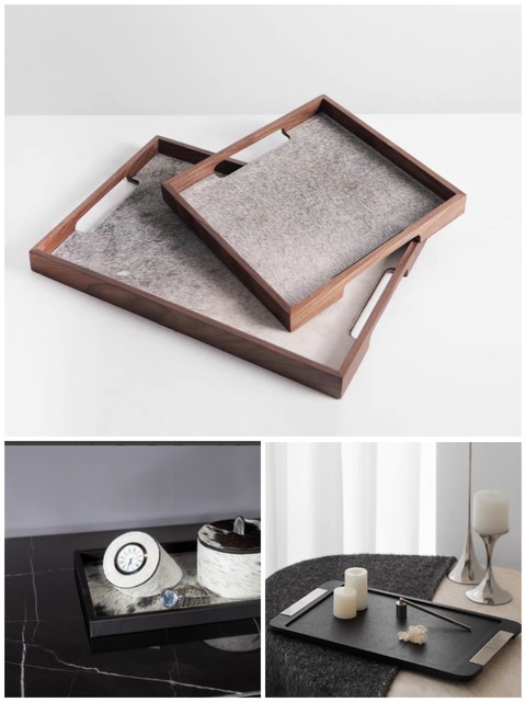 Metal solid wood horse tray ornament sample room