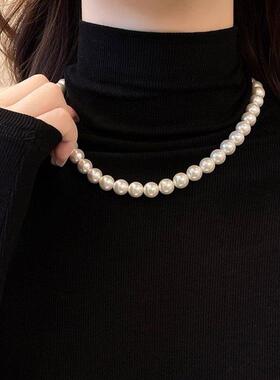 珍珠项链妈妈款爆款轻奢小众复古搭配脖颈链礼服韩系爆款高级女式