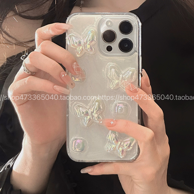 ins小众少女珠光立体蝴蝶一加Ace2pro手机壳1+ace竞速软壳1+11 10pro创意oneplus8T 9RT保护套一加7pro 6t韩-图2