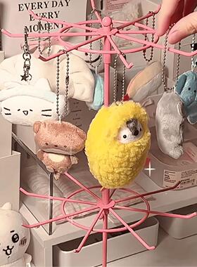旋转挂件首饰展示架双层铁艺小饰品耳环收纳架子摆摊陈列展示挂架