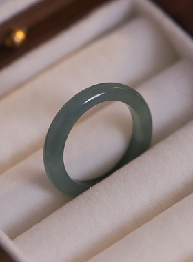 天然石蓝色素圈食指戒国风