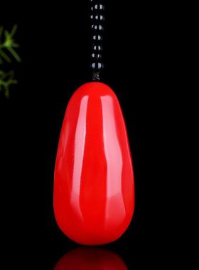 鸡血玉原石手把件手玩仿