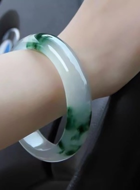 冰透翠色飘青女士手镯款旺