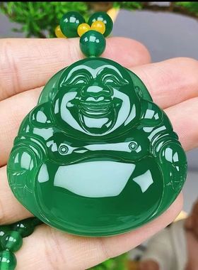 帝王绿翡翠色高冰玉髓观