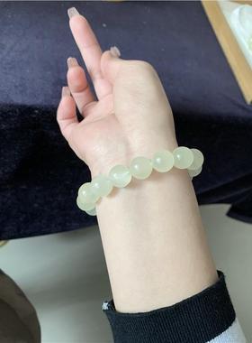 天然阿富汗玉桶珠剔透略带