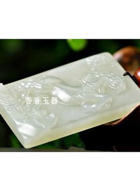 天然和田色生肖马吊坠男