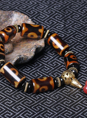 西藏藏传天珠玛瑙手串男