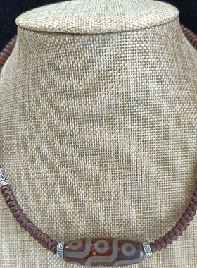 西藏天珠锁骨链玛瑙九眼