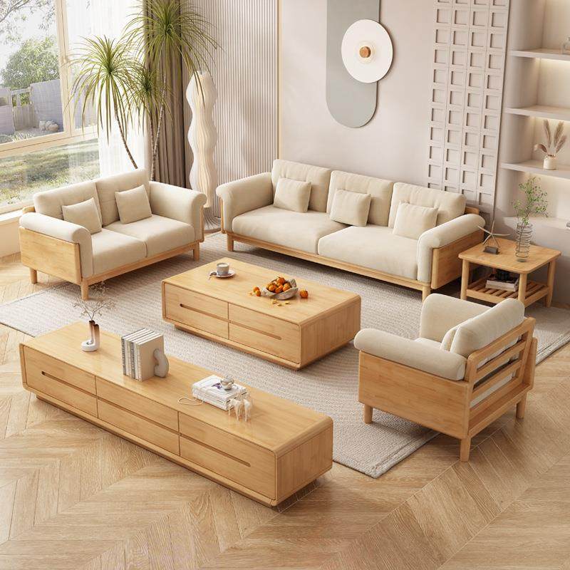 北欧实木布艺沙发客厅组合日式简约白色奶油风家具小户型原木沙发,淘宝优惠券,粉丝福利购,淘宝优惠卷