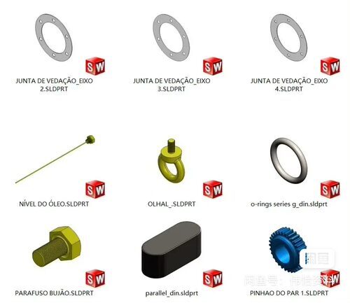 三级圆柱直齿轮减速器3D数模+2D图纸Solidworks设计附PDF平面工 - 图1
