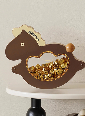 马上有钱摆件客厅旺宅马年吉祥物小马客厅轻奢高档新年装饰摆件