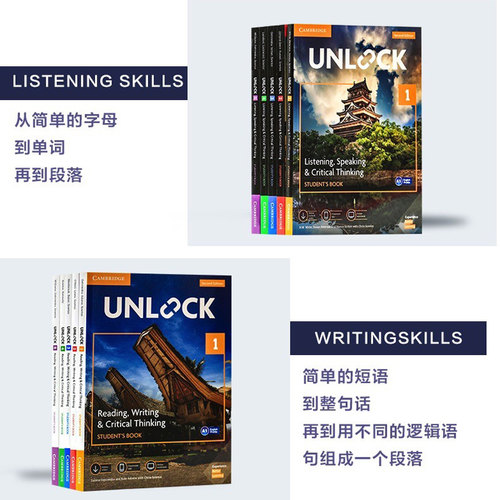 原版进口剑桥初中英语教材Unlock教材第二版Reading Writing Listening Speaking 1 2 3 4 5 阅读写作听力口语 剑桥少儿英语教材 - 图2