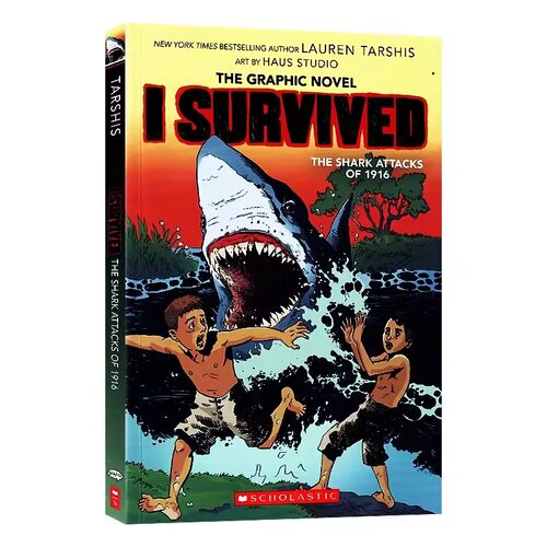 幸存者系列 I Survived 英文原版漫画章节小说5册合集Graphic Novel泰坦尼克号沉没鲨鱼袭击英语Scholastic儿童阅读桥梁章节书 - 图0