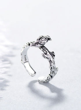 复古小鸟戒指男女个性开口可调节指环ins时尚小众设计百搭食指戒