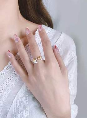 新款韩版可爱喷砂蜗牛戒指女气质卡通个性设计感森系ins潮手饰品