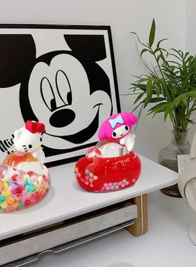 云朵卡通桌面摆件入油流沙瓶亚克力可爱礼品女生小众生日礼物批发