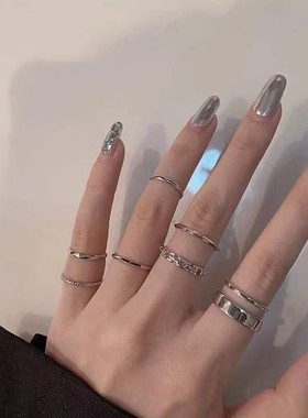 盲盒戒指in学生可调节便宜戒指几毛钱朋克复古戒指