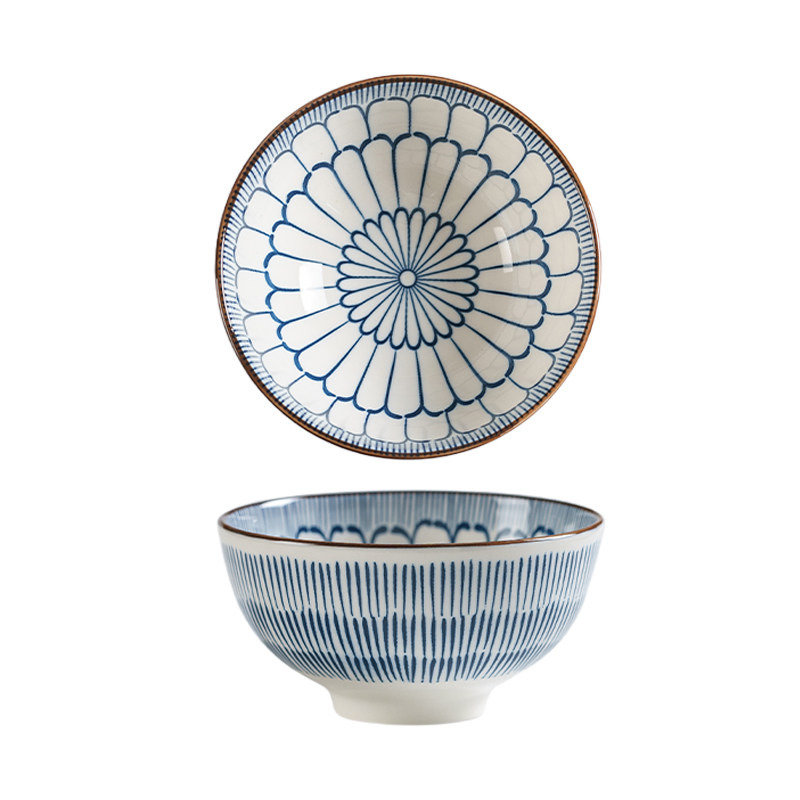 日式米饭碗釉下彩陶瓷小汤碗饭碗小碗家用4.5英寸吃饭碗好看的碗,淘宝优惠券,粉丝福利购,淘宝优惠卷