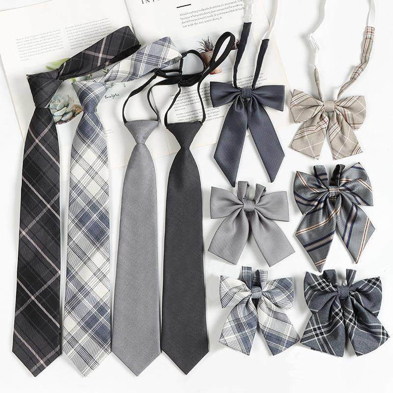 灰色条纹格子懒人免打日系学院风复古领带女学士服领结衬衫配饰男,淘宝优惠券,粉丝福利购,淘宝优惠卷