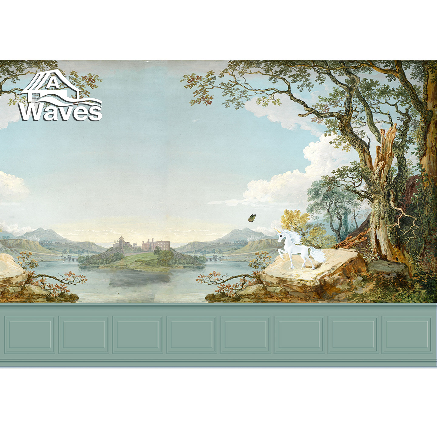 欧式风景油画图案墙布客厅电视背景墙壁画无缝沙发轻奢法式墙纸,淘宝优惠券,粉丝福利购,淘宝优惠卷