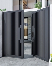 Aluminum Alloy Villa Gate Double Door Open Aluminum Art Countryside Self Built House Courtyard Gate Stainless Steel Electric Garden Door