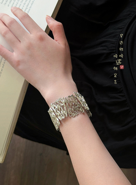几何弹力宽版手链ins小众设计