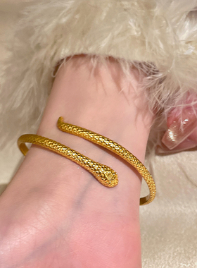 沙金素圈手镯新中式高级感