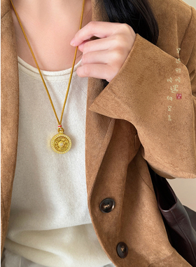 金色八宝罗盘项链国风轻奢配饰
