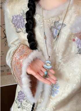 宋锦元宝葫芦项链新中式国风