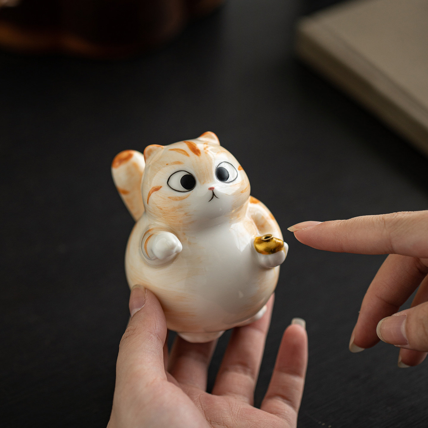 可爱小花猫香插香座创意陶瓷手工小香炉家用室内檀沉香香薰炉摆件,淘宝优惠券,粉丝福利购,淘宝优惠卷