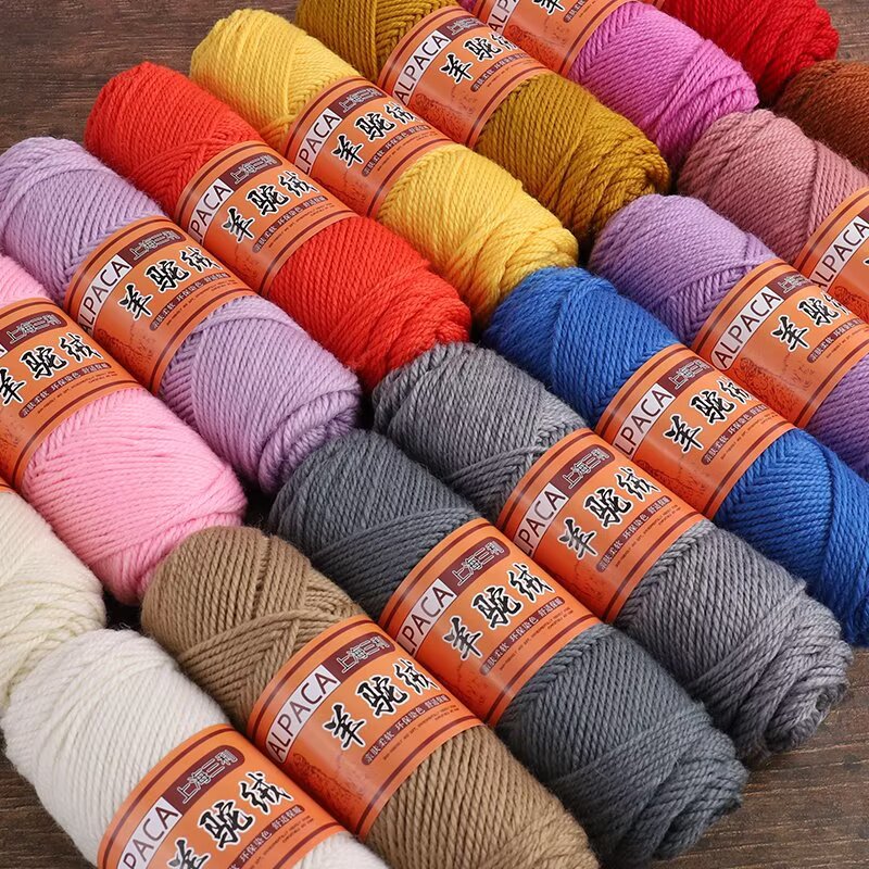 上海三利羊驼绒粗毛线手工编织羊毛线外套披肩织毛衣专用线围巾线 - 图2