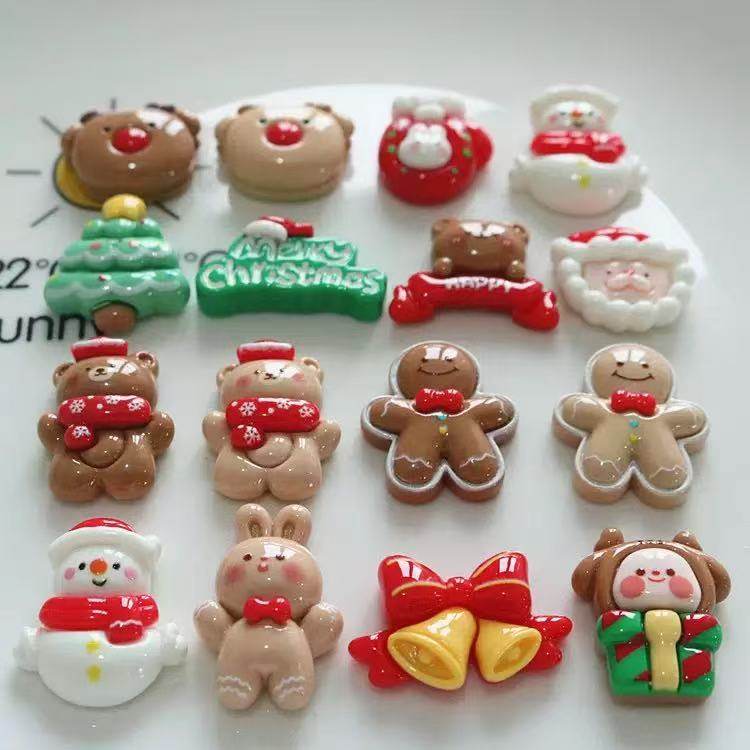 亮面圣诞套装卡通树脂饰品配件diy手机壳奶油胶手工发夹DIY贴片,淘宝优惠券,粉丝福利购,淘宝优惠卷