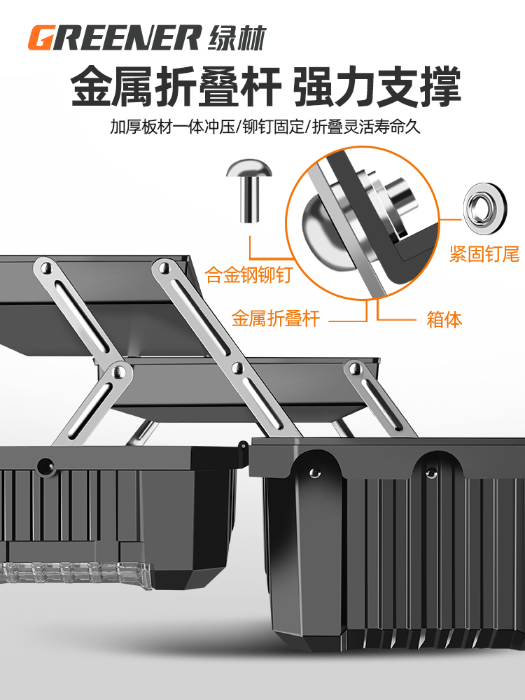 林盒工业级手提式小学生多功能家用大号工具箱五金电工收纳美术绿