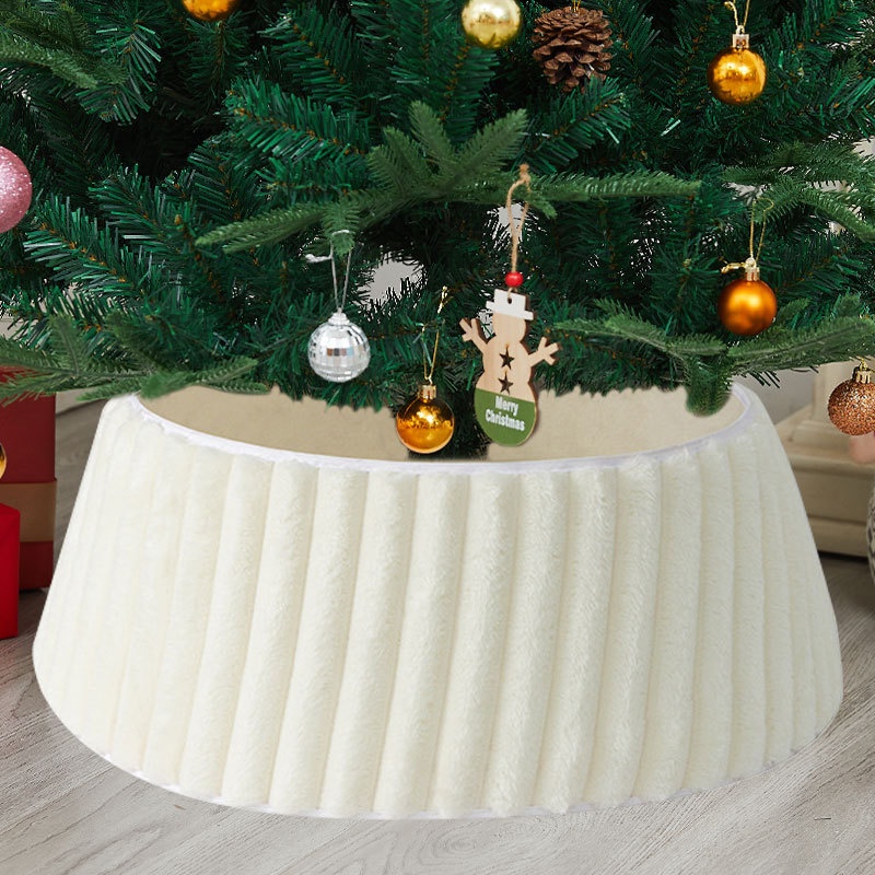 跨境圣诞树围树裙立体圆形毛绒树围栏场景布置装饰品圣诞树底座 - 图2