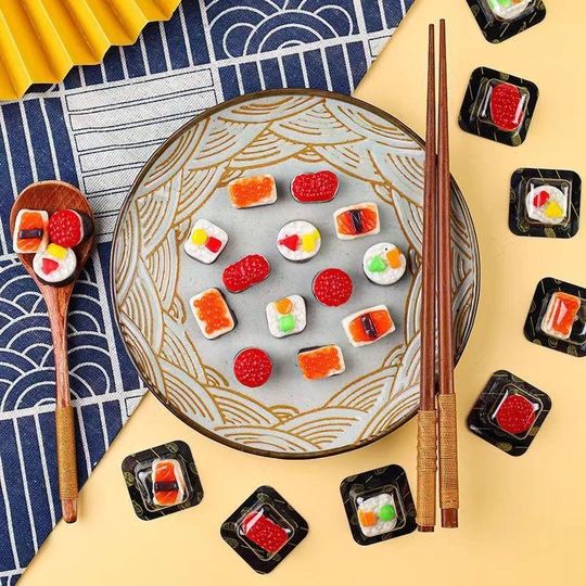 Whatever you want, 3D modeling sushi gummies, gummy candies, high-looking and cute shapes, qq candy casual V?