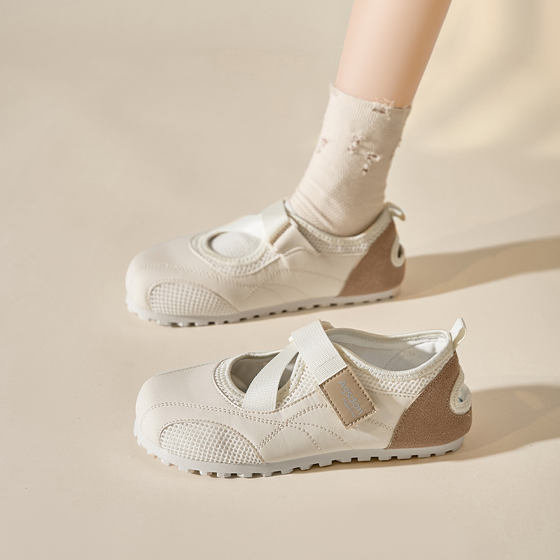 Agsdon/奥古狮登包头运动凉鞋女2026新款夏季网面轻便休闲鞋魔术 - 图0