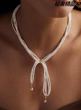 奶油车厘子贝珠丝巾手链