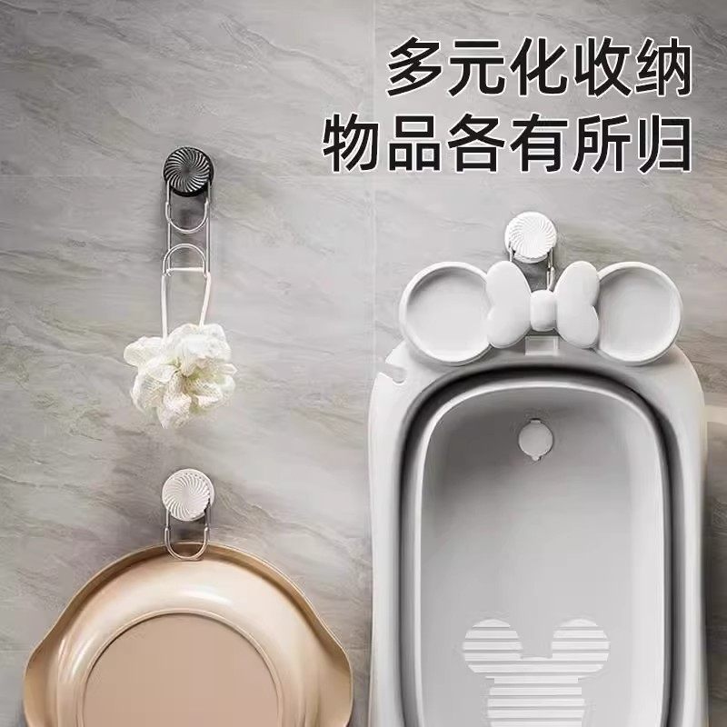 吸盘铁艺脸盆挂钩浴室卫生间脸盆收纳架多用途挂钩免打孔备菜盘,淘宝优惠券,粉丝福利购,淘宝优惠卷