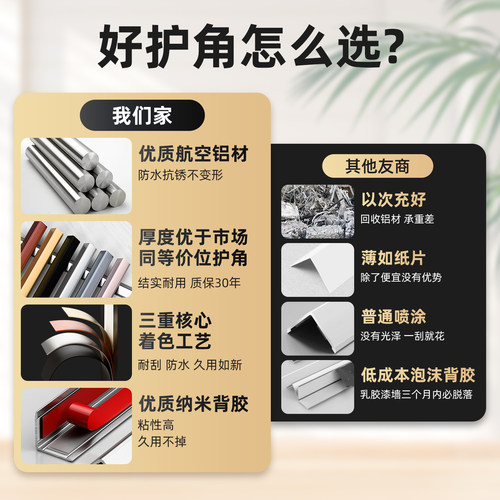 铝合金收边条l型压边条瓷砖收口条阳角包边条自粘直角防撞护角条 - 图1