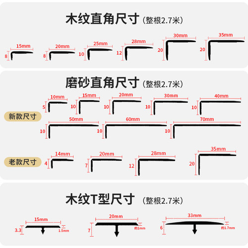 铝合金木地板收边条压条门槛扣条木纹直角L型收口条7字压边包边条 - 图2
