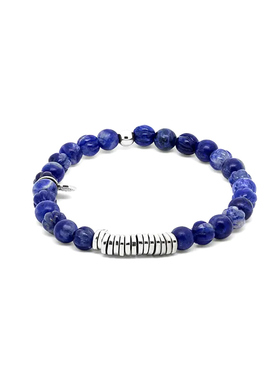 男士经典纯银玛瑙圆盘手链轻奢