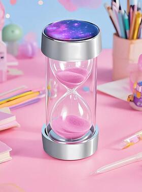 电镀星空沙漏计时器防摔幼儿时间30分钟一小时流沙瓶桌面摆件