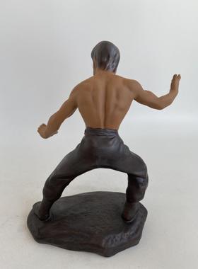 陶瓷李小龙摆件功夫人物雕塑客厅电视柜装饰品创意工艺品开业礼品